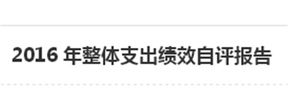 2016 年整體支出績(jī)效自評(píng)報(bào)告